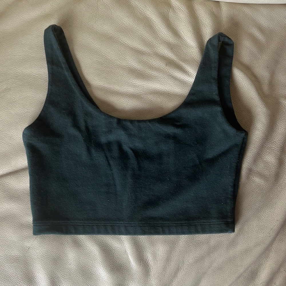 BRANDY MELVILLE GREEN REVERSIBLE CROPPED TANK TOP